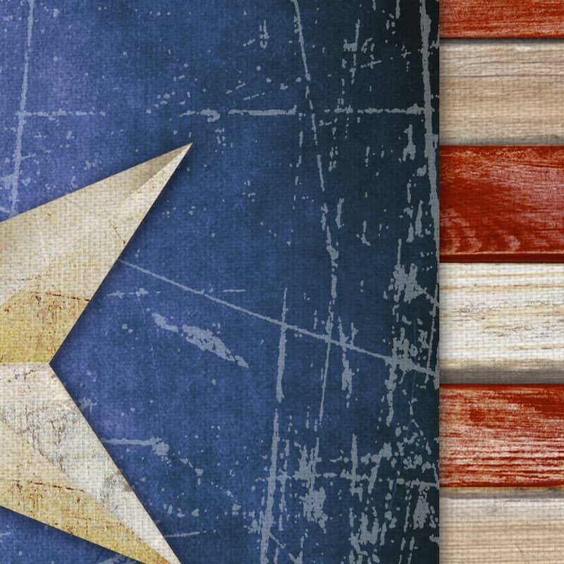 Wooden Flag by Suzanne Cruise Creative Services Canvas Art Print