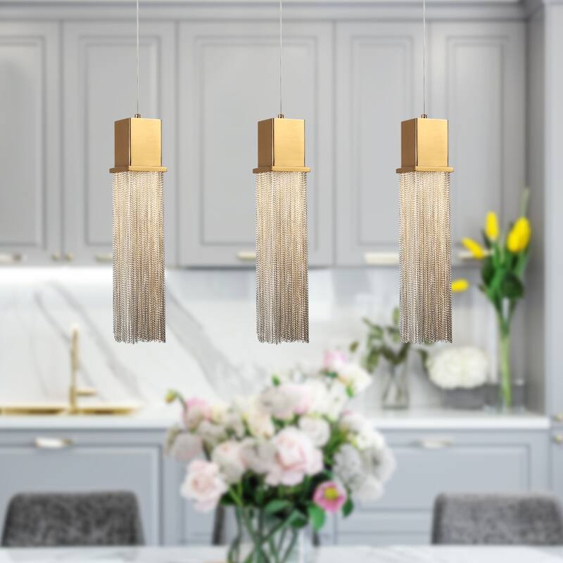 Modern LED Gold 1-Light Pendant Light for Kitchen Island Bedroom Bathroom