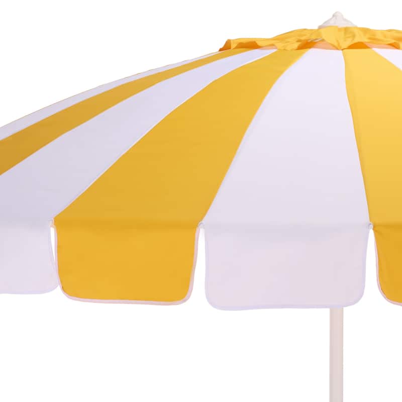 SAFAVIEH Outdoor Patio Furniture Buti 9 Ft Umbrella, Crank Lift Shade with Aluminum Frame