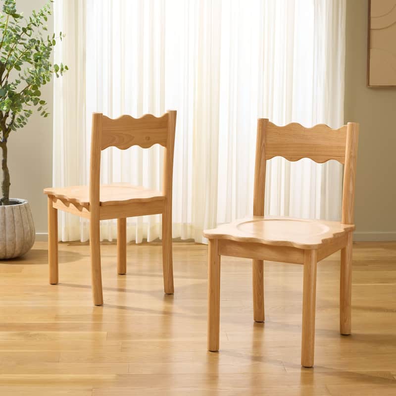 SAFAVIEH Home Nolly Scallop Dining Chair (Set of 2) - 20"W x 19"D x 34"H