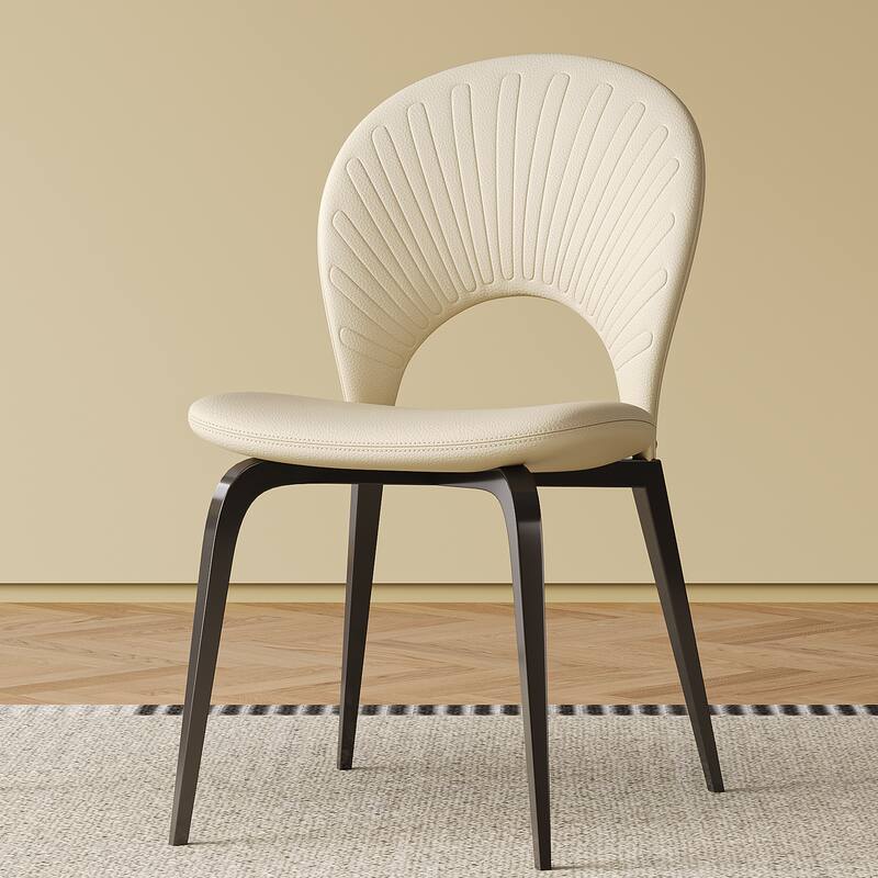 Dining Chairs with Metal Legs & Backrest with 2 pieces