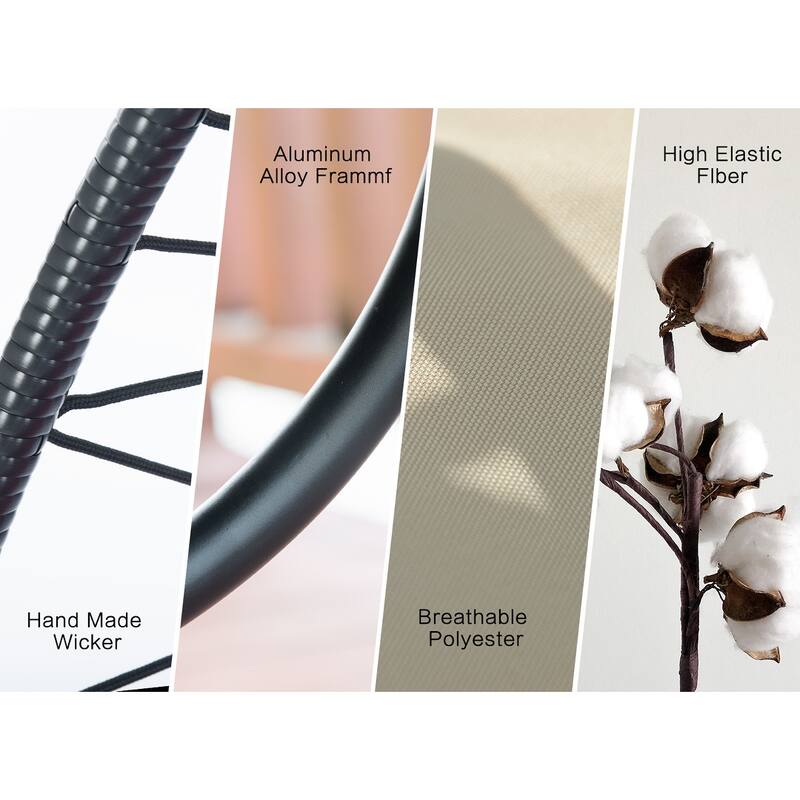 Wicker Hanging Egg Chair with Stand for Home Balcony - 77