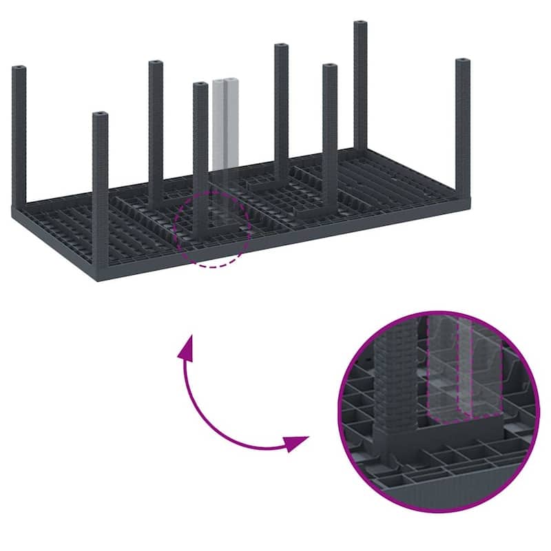 vidaXL Garden Dining Set 9 pcs Poly rattan - 39 x 79 x 29