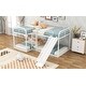 preview thumbnail 4 of 11, Full and Twin Size L-Shaped Bunk Bed with Slide, Short Ladder, and Safety Guardrails, Perfect for Kids and Guests, White