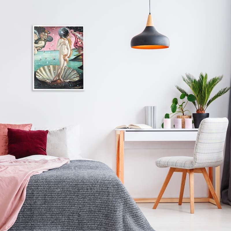 Stupell Classic Clamshell with Disco Ball Framed Giclee Art Design By Lil' Rue