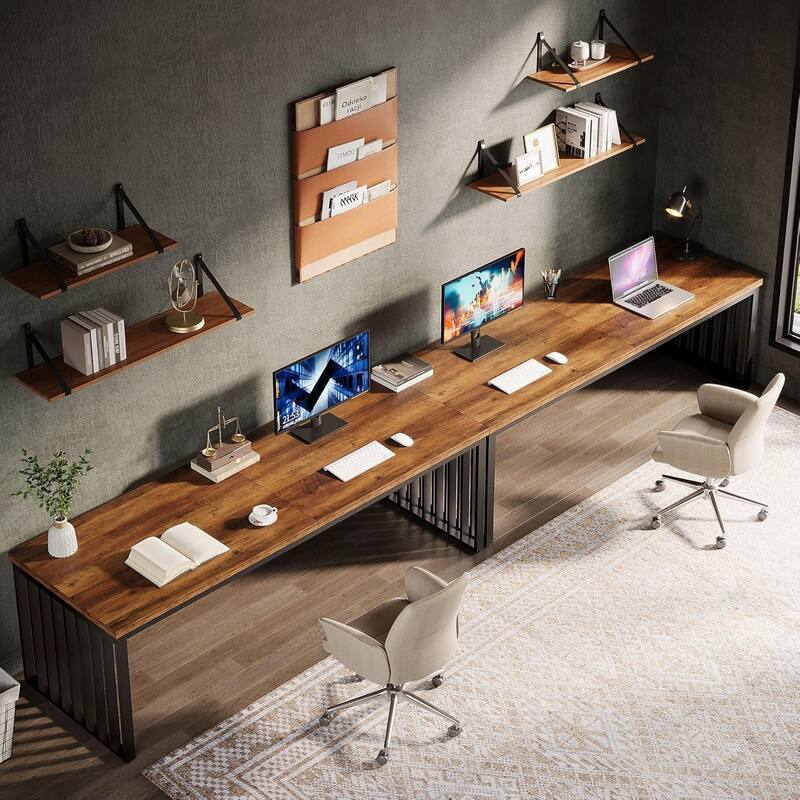 78.74" Extra Long Computer Desk, Double 2-Person Desk, Workstation Writing Study Table for Home Office