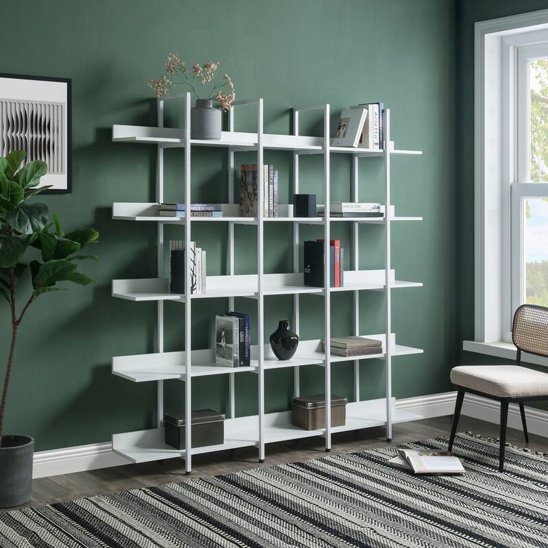 GDFStudio - Ethan Walker Five-Tier Industrial Open Bookcase Designed for Home Office and Living Spaces