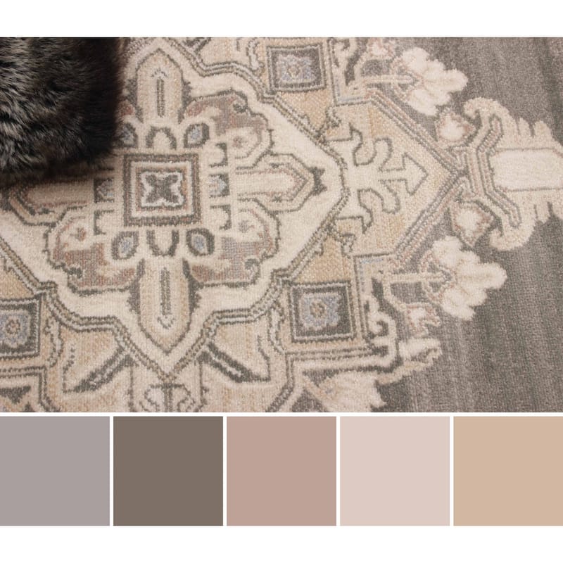 ECARPETGALLERY Machine Woven Addie Beige Area Rug