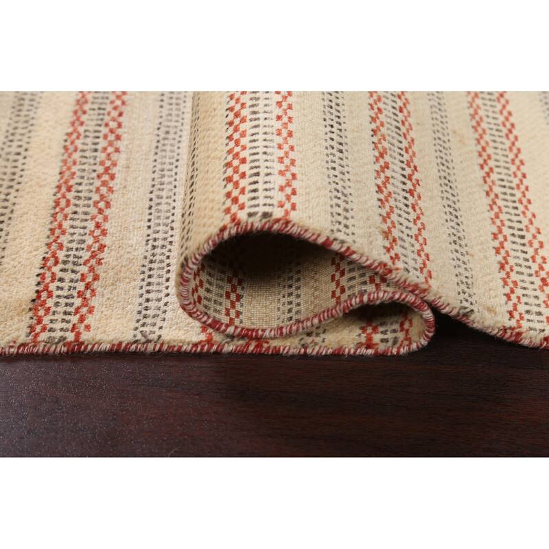 Geometric Striped Oriental Gabbeh Kashkoli Area Rug Wool Hand-knotted - 2'7" x 4'1"