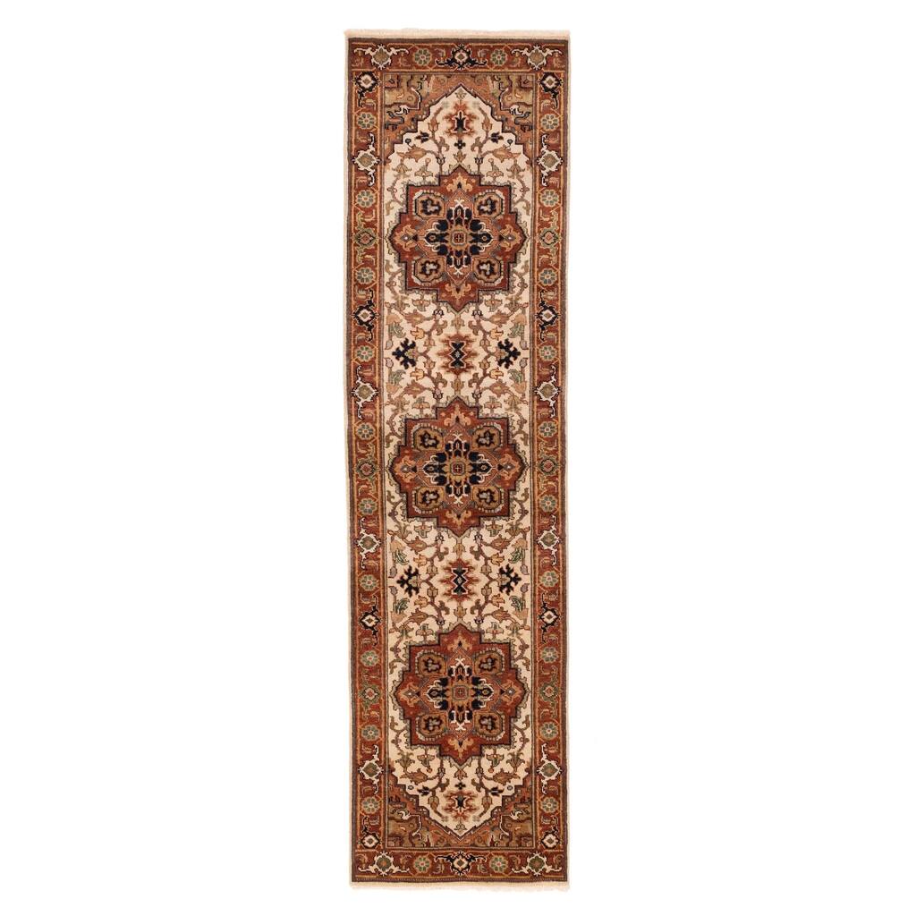 ECARPETGALLERY Hand-knotted Jules Sultane Ivory Wool Rug - 2'9 x 9'11