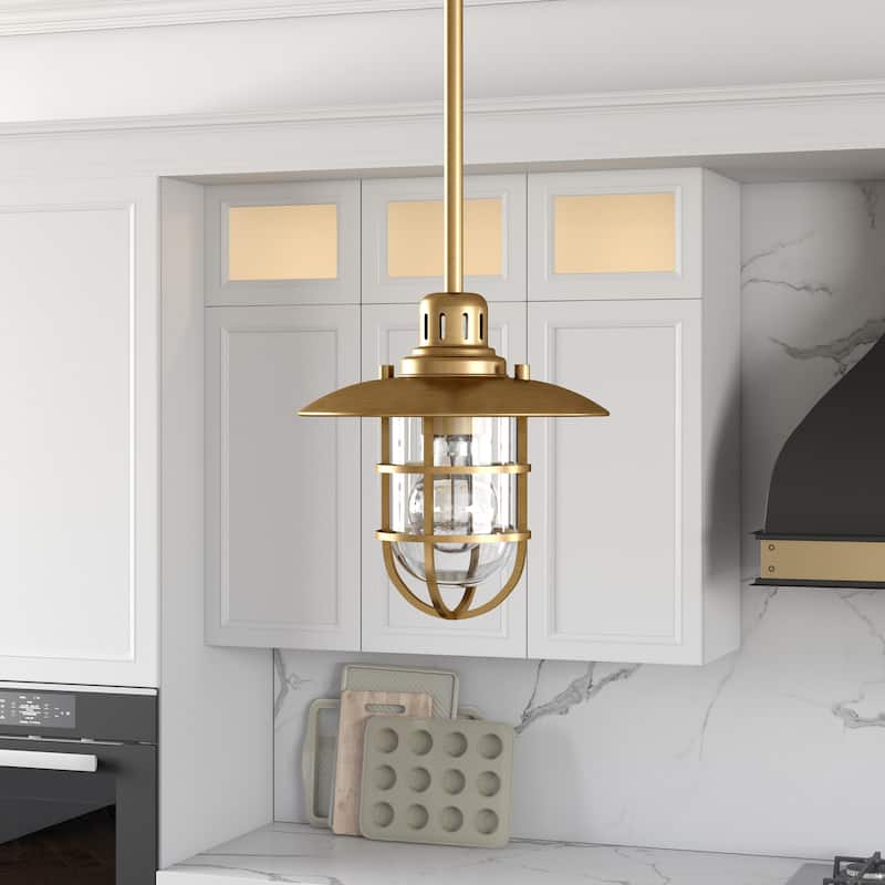 Bay 8.25" Wide Lantern Pendant - N/A - Brass