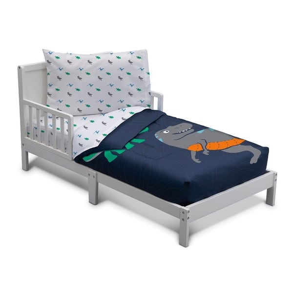 slide 2 of 5, Boys 4-Piece Toddler Bedding Set Black