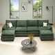 preview thumbnail 2 of 28, Moasis 142 Inch Modular Velvet Sectional Sofa with Movable Ottoman and Pillow Armrest for Living Room