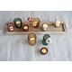 preview thumbnail 27 of 32, Wood Tray with 9 Blue & Green Glass Votive Holders