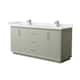 Option Light Green / White Cultured Marble Top / Brushed