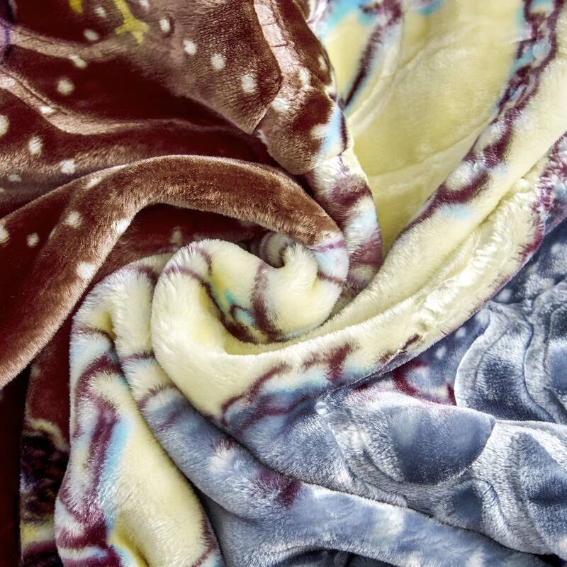 Plush Raschel Korean Printed Fleece Blanket