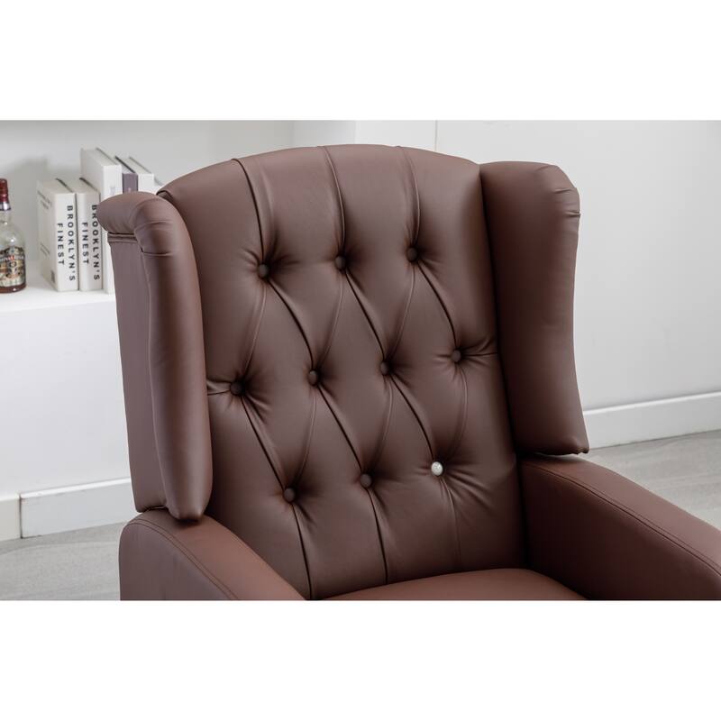 Modern Lean Back Accent Chair Velvet Upholstered Wingback Chairs Tufted