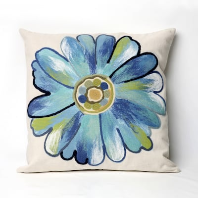 Liora Manne Visions III Daisy Indoor/Outdoor Pillow Aqua 20" x 20"