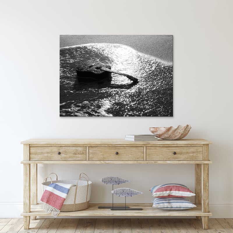 Ready2HangArt 'Black and White Guitar' Wrapped Canvas Wall Art