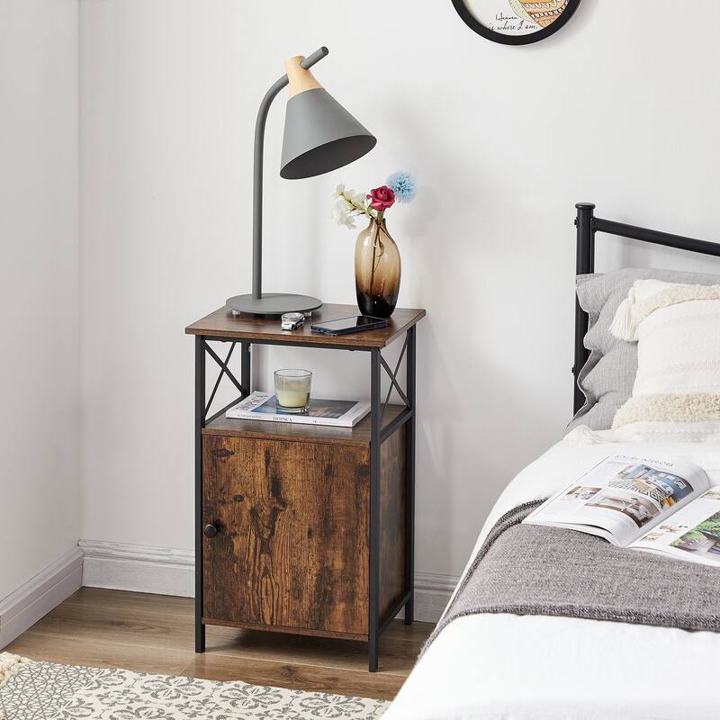 VECELO Modern Nightstands with Storage Cabinet, Nightstands Set of 2