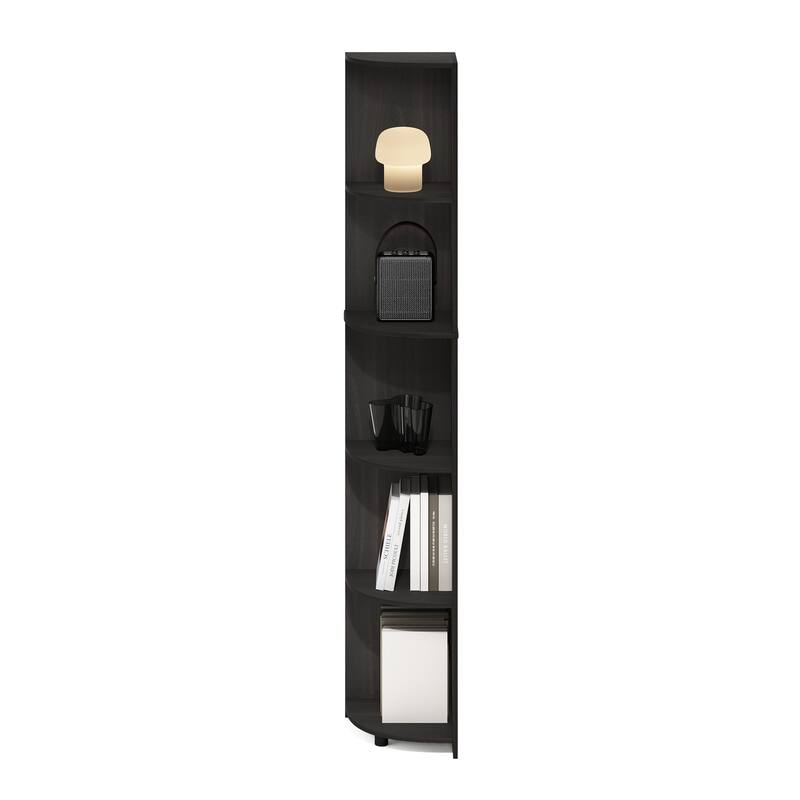 70.87 in. Tall Espresso Wood 5-Shelf Bookcase