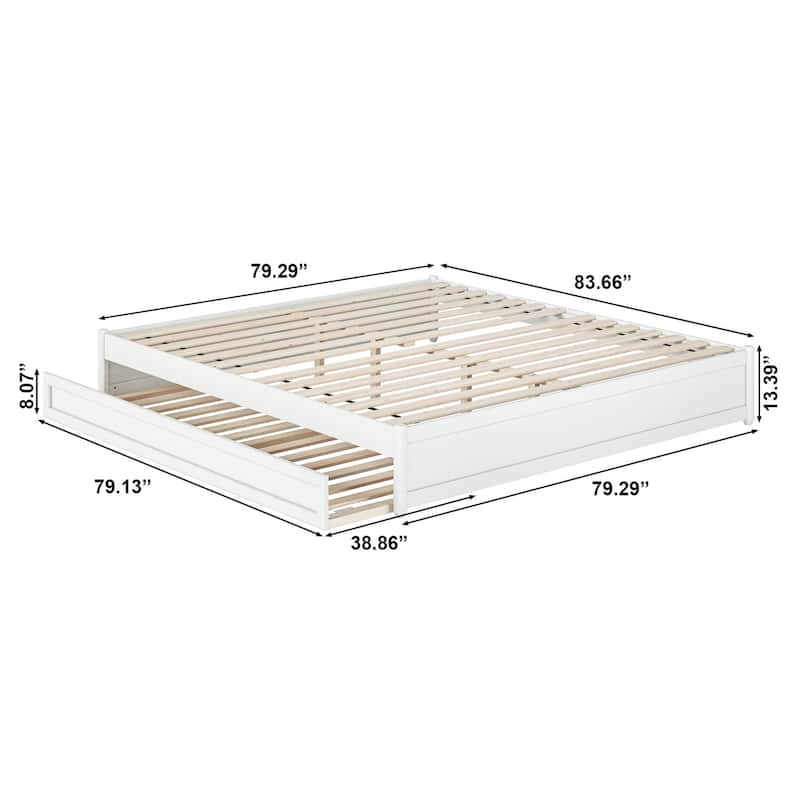 Barcelona Panel Platform Bed with Twin XL Trundle