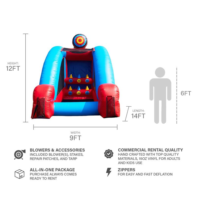 JumpOrange Archery Target Game Commercial Grade Inflatable for Kids and Adults (with Blower)