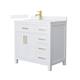 Option White / White Quartz Top / Brushed Gold Hardware