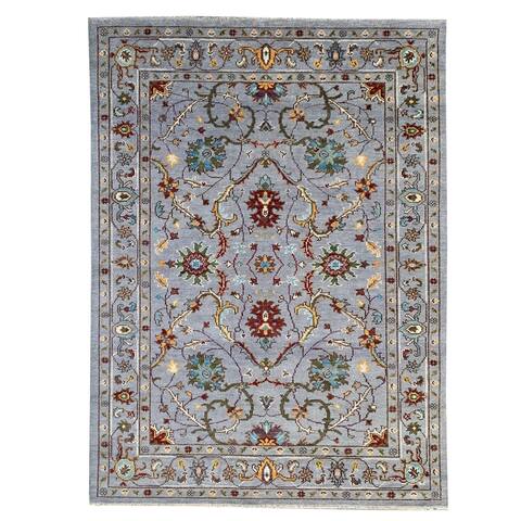 Hand-knotted Wool GREY Traditional Classic Bijar Collection Rug - 6' x 9'