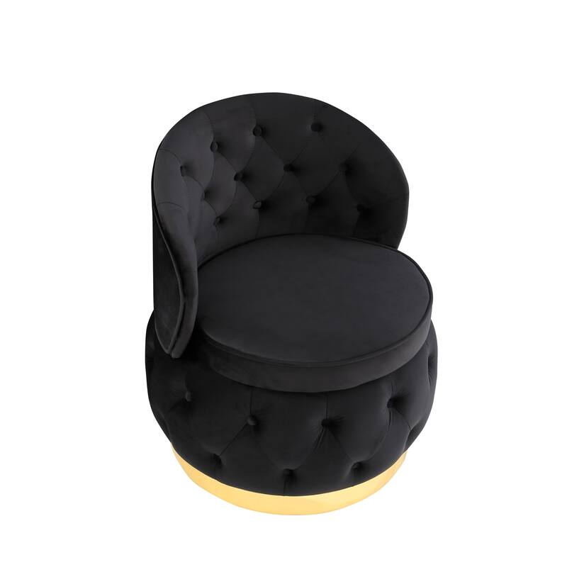 360 Degree Swivel Cuddle Barrel Accent Storage Chairs, Round Armchairs with Wide Upholstered