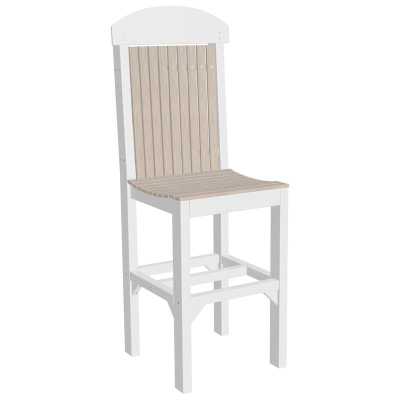 Set of 4 Poly Lumber Classic Dining Chairs - Side Chair - Birch Woodgrain & White - Extra Tall