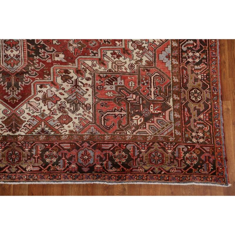 Vintage Traditional Geometric Persian Heriz Area Rug Wool Hand-knotted - 8'9" x 10'11"