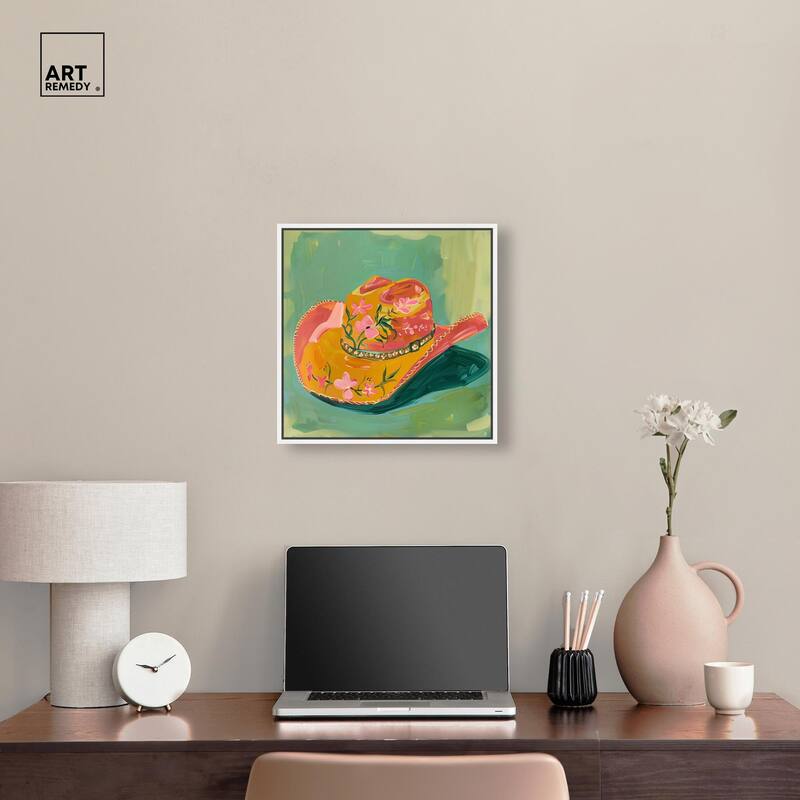 Wildflower Cowboy Hat Canvas by Art Remedy