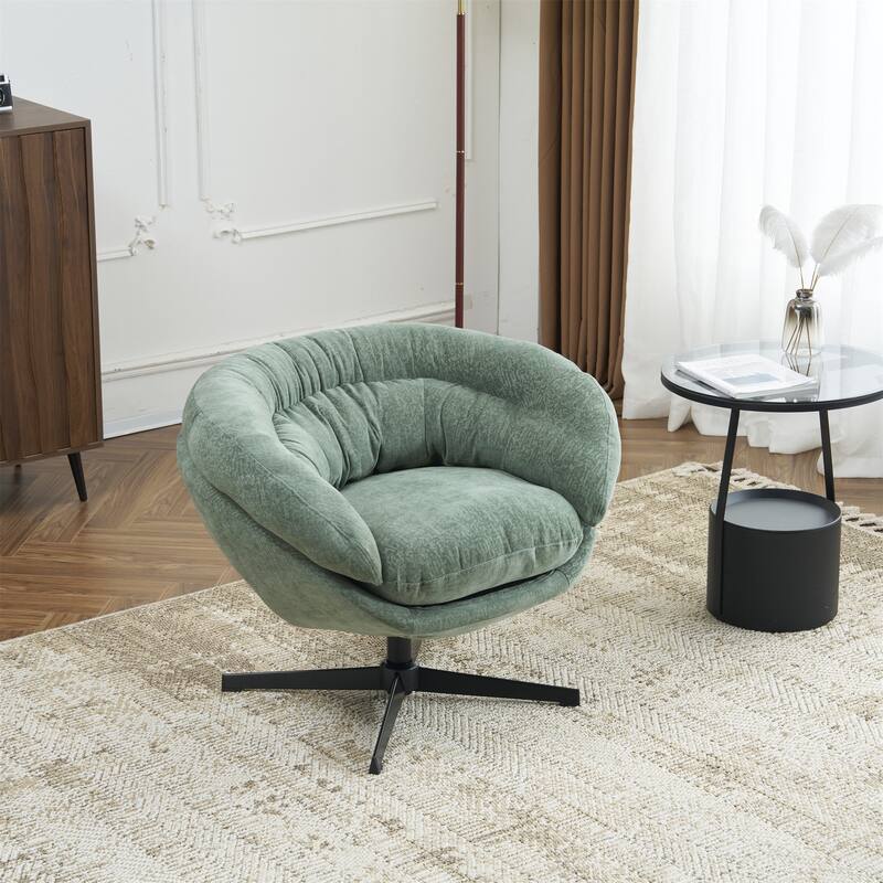 Ergonomic Chenille Office Chair Swivel Chair, Rotating Chair Club Chair Accent Chair with Removable Cushion