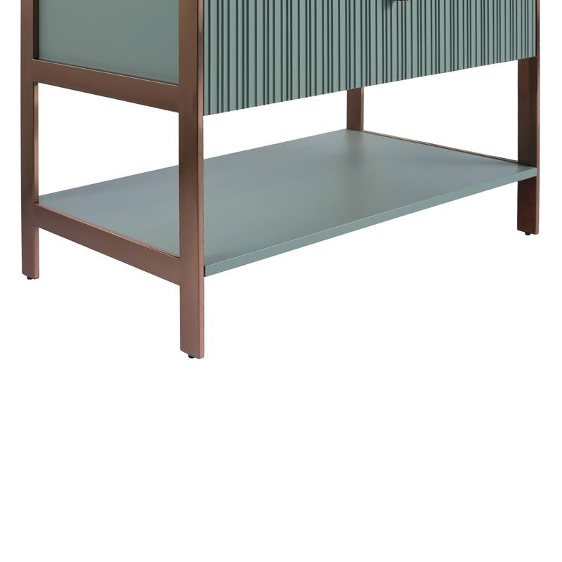 Fine Fixtures Serenity Modern Bathroom Vanity with White Glass Top
