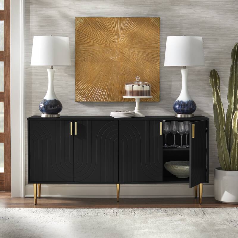 Lifestorey Tabaria Mid-Century Four Door Sideboard/Buffet