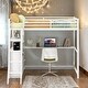 preview thumbnail 18 of 61, Multifunctionl LED Design Twin Size Loft Bed with Desk and Shelve, 2 USB Port