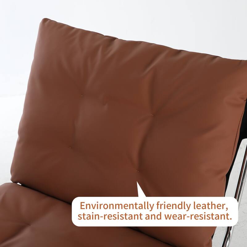 Faux Leather Chair with High Back