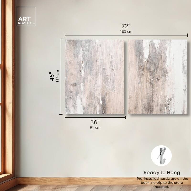 Striated Texture I Canvas Set of 2 by Art Remedy, Gallery Wrapped