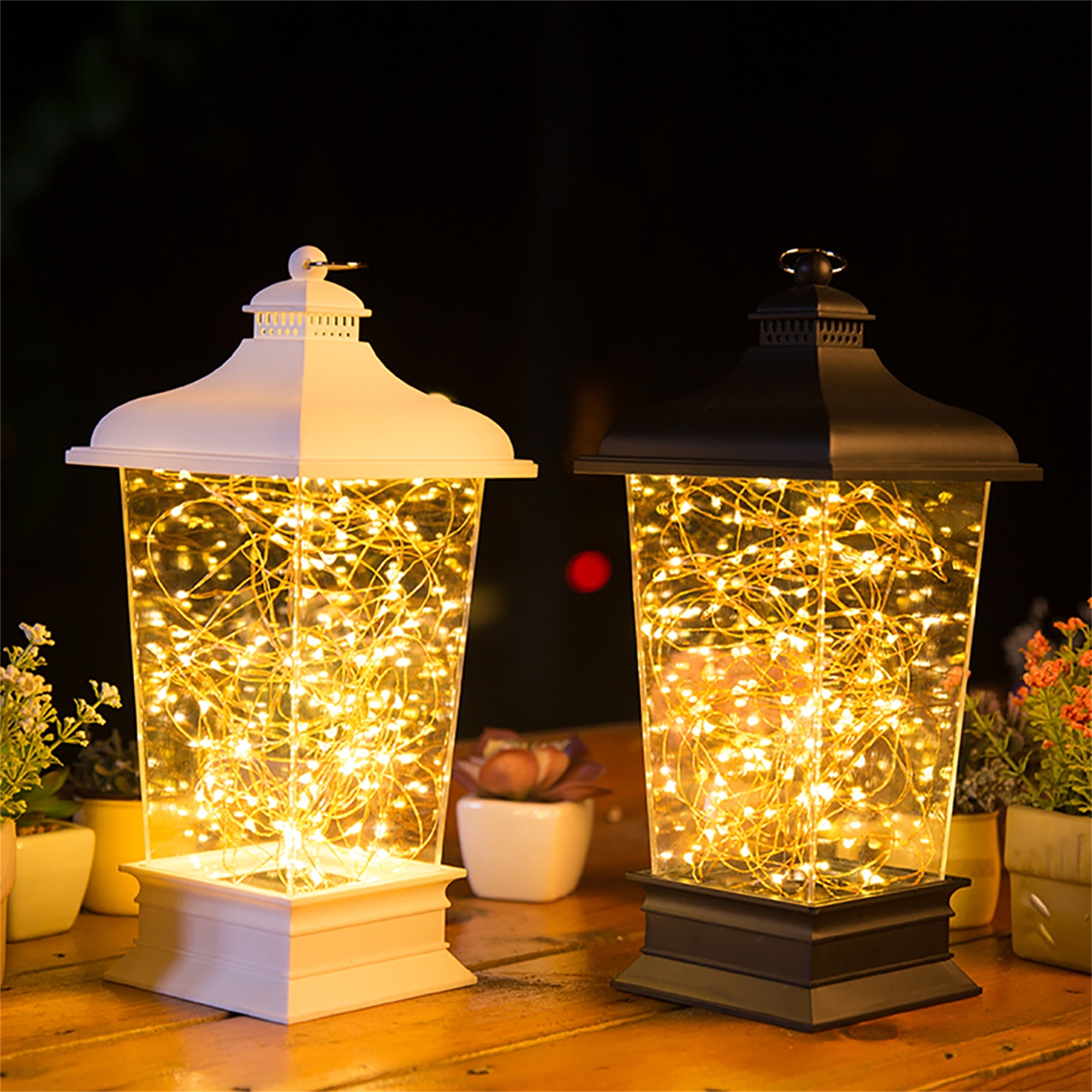 Acrylic Lantern with Copper Wire Fairy Lights Christmas Decorative Light On Sale Bed Bath Beyond 36662744
