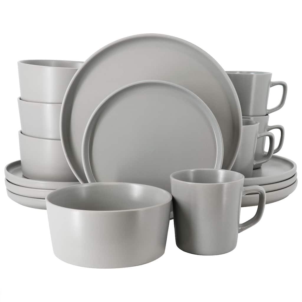 Elama Luxmatte Light Grey 16 Piece Dinnerware Set