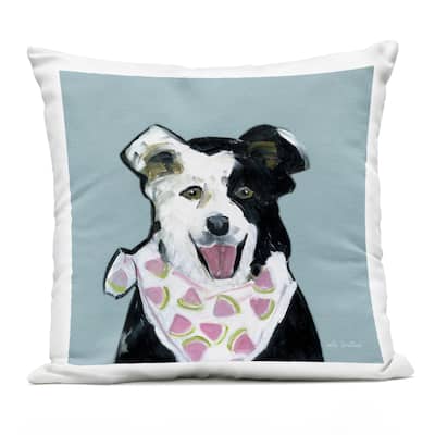 Stupell Dog with Watermelon Bandana Printed Outdoor Throw Pillow Design by Sally Swatland