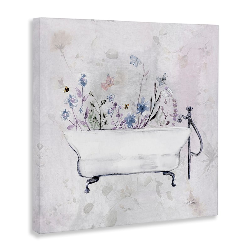 Stupell Antique Bathtub Botanicals Canvas Wall Art Design By Stella Chang