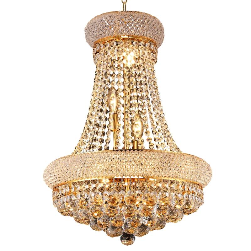 Crystal Chandelier French Empire Ceiling Light with LED Bulbs