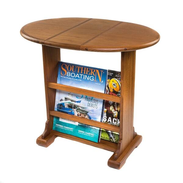 slide 7 of 6, Solid Teak Drop-Leaf Table Small
