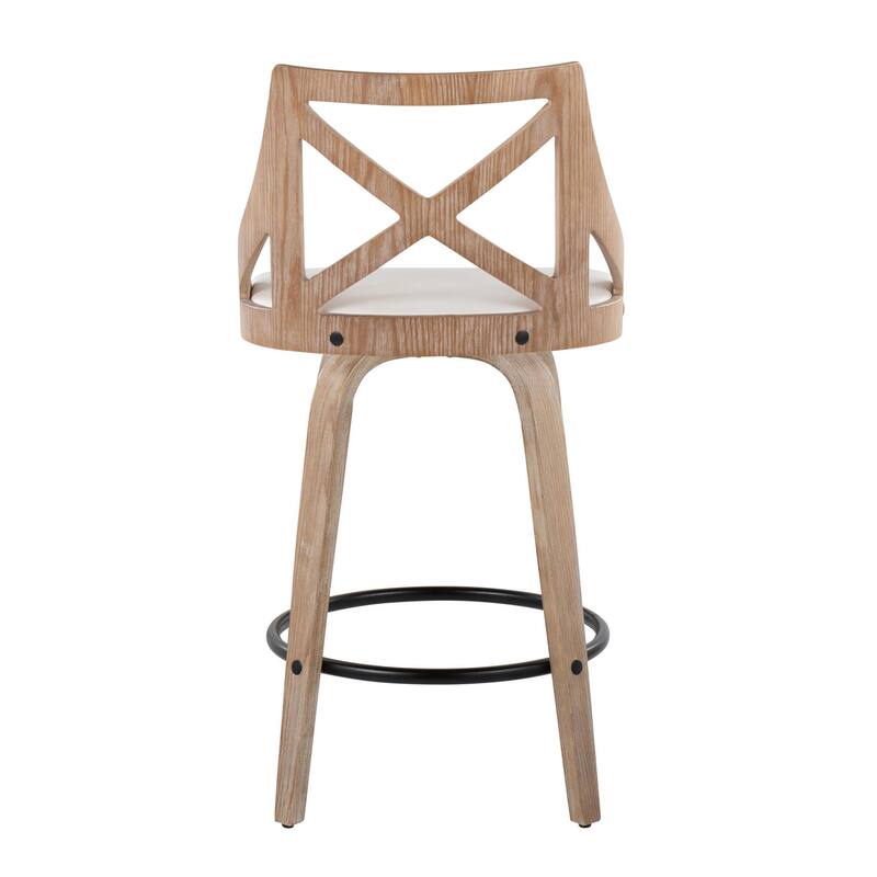 The Gray Barn Charlotte 26" Fixed-Height Counter Stool with Bent Wood Legs (Set of 2)