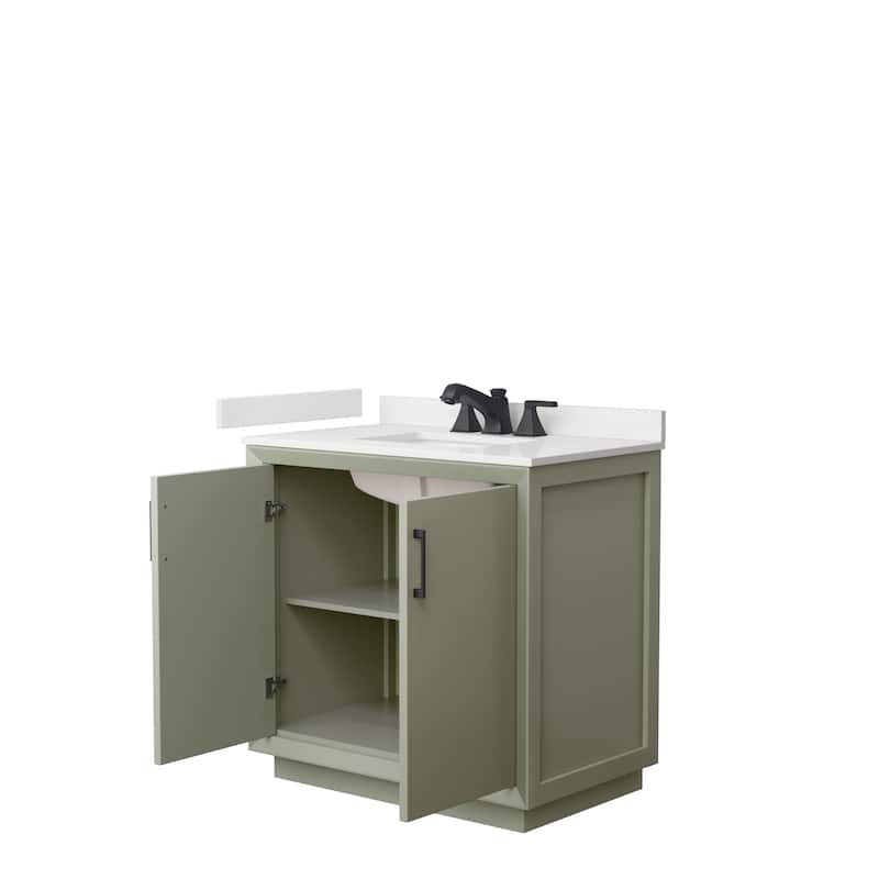 Strada 36-inch Single Vanity, Quartz Top