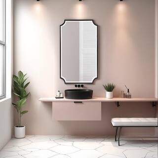 Allan Andrews Rectangular Wall Mirror with Scooped Stainless Steel Frame - 24"W x 36"H