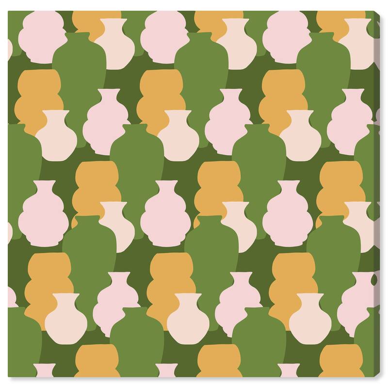 Wynwood Studio Canvas Abstract Cantaros Pattern Green and Modern & Contemporary Wall Art Canvas Print - 20 x 20