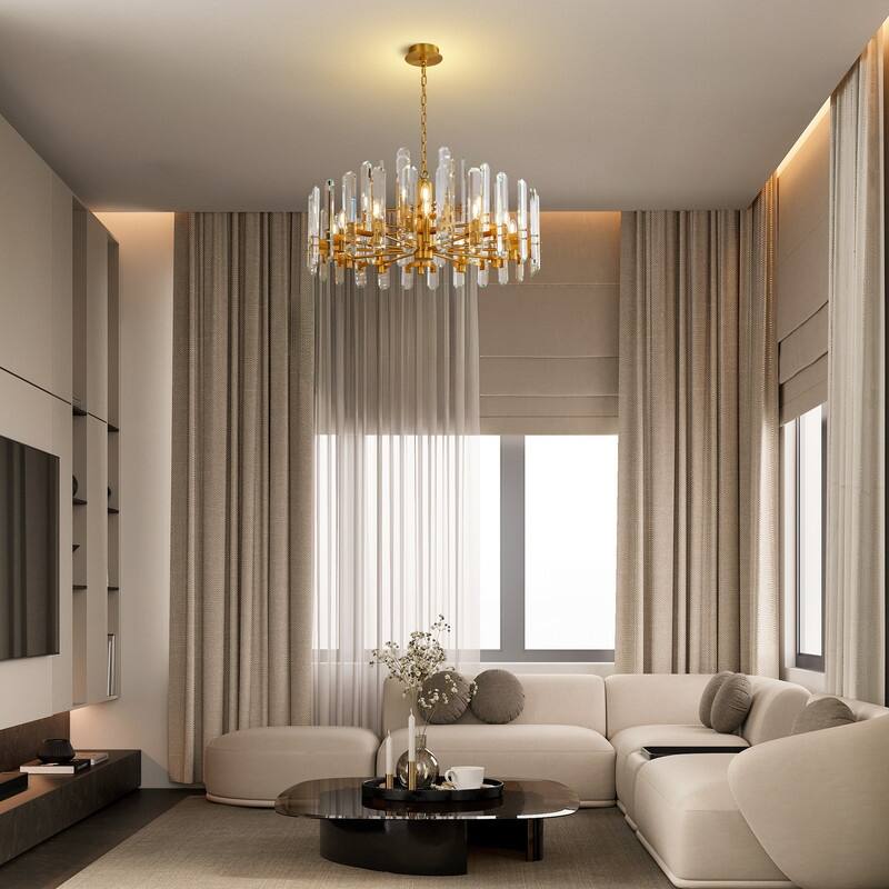 KAYLA 54in Modern Luxury Crystal Chandelier Lighting - LED Ceiling Light Fixture